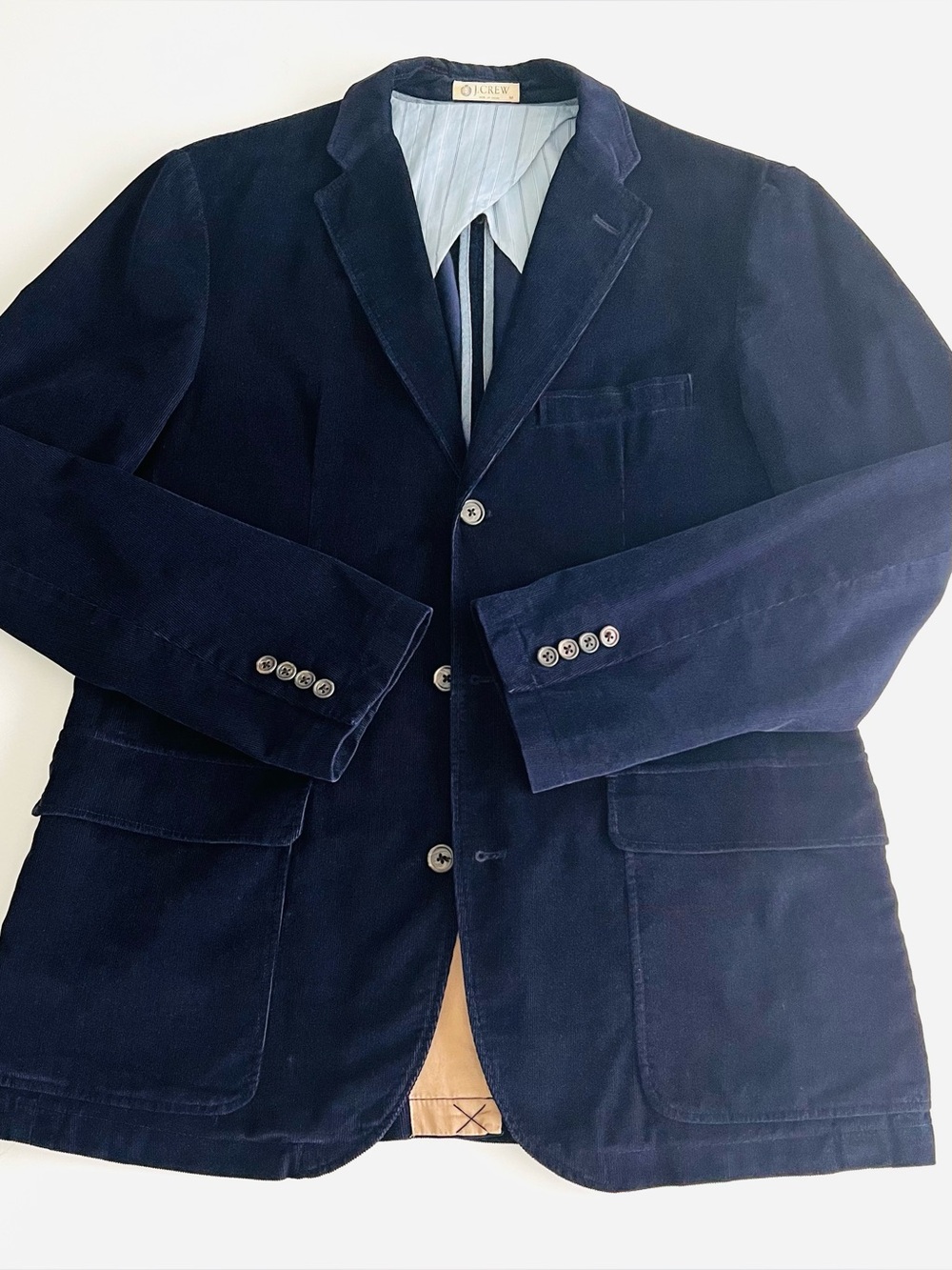 100% Cotton J. Crew Men’s Navy Corduroy Blazer